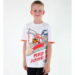 Boys' T-shirt TV MANIA - Angry Birds / Star Wars - White