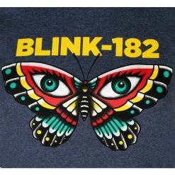 Women's T-shirt Blink 182 - Butterfly - NAVY - ROCK OFF -T-shirts Shop aaa026