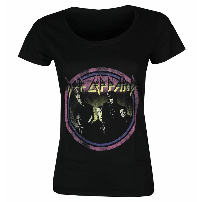 Women's T-shirt Def Leppard - Vtge Circle - BLACK - ROCK OFF 3 Women's T-shirt Def Leppard - Vtge Circle - BLACK - ROCK OFF