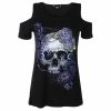 T-shirt Hardcore Women's - ANGEL PURPLE SKULL - LETHAL THREAT